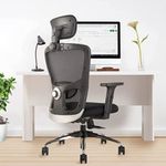 INNOWIN Jazz-Legend High-Back Office Chair Mesh Ergonomic Chair for Work from Home & Office with Multi-Tilt Lock Mechanism, 2-Dimensional Lumbar Support & Strong Metal Base (Black)