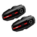 XGP Motorcycle Bluetooth Headset V5.2 with Music Sharing, 2-Way Motorcycle Communication System with IP67 Waterproof, Motorcycle Helmet Bluetooth/Helmet Speakers for Snowmobile, 2 Pack