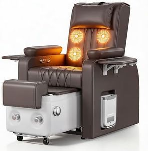 pouseayar Multi-Functional Electric Recliner Sofa for Foot Bath, Foot Beauty, Manicure, Nail Art Eyelash, Eyelash, Tattoo, Salon Chairs with Magnetic Suction Pump and Drainage Pump & Massager - Brown