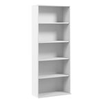 Bush Business Furniture Hustle Tall 5 Shelf Bookcase in White, Large Bookshelf for Home and Professional Office