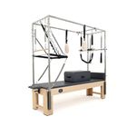 aixizi Foldable pilates reformer for Home Workouts Gym, reformer pilates machine with Jump Board, Additional 5 High Strength Alloy Springs and square box,Black