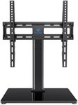 PERLESMITH Swivel Universal TV Stand/Base - Table Top TV Stand for 32-60 inch LCD LED TVs - Height Adjustable TV Mount Stand with Tempered Glass Base, VESA 400x400mm,Holds up to 88lbs PSTVS09