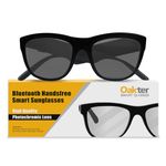 OAKTER Smart Glasses with Wireless Bluetooth | Hands-Free Calling | Open Ear Music | Sport Headset | Intelligent Eyewear | Connect with Mobile/Tablet | Circular Frame | Black (Circular Frame)