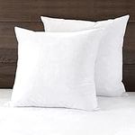 APSMILE 18x18 Goose Down Feather Throw Pillow Inserts 2 Pack - Premium Soft Cotton Euro Square Decorative Pillow Core Set for Bed, Sofa, Couch, Ivory White