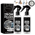 Iron Eraser and Car Rust Remover Spray, 120ml Iron Powder Remover Rust Spray for Car Wheels Paint, Brake Dust, and Metal Surface Cleaning (2PC)