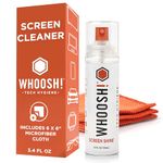 WHOOSH! Screen Cleaner Kit – Best for– Smartphones, iPads, Eyeglasses, Kindle, LED, LCD & TVs – Includes 3.4 Oz Bottle + 2 Cloths