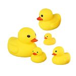 Bath Duck Toys 5 Pcs Rubber Duck Family Squeak Ducks Decorations Party Favors Baby Shower Toy for Toddlers Boys Girls