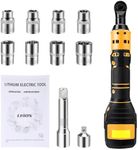 Cordless Ratchet Wrench for Dewalt 20V Battery, 3/8" Electric Ratchet Set 45 ft-lbs (60 N.m), Ratchet Wrenches Battery Powered, 580RPM Power, 8 Sockets (9/10/11/12/13/14/15/17mm) - No Battery