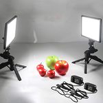 VILTROX 2 Sets Photography LED Video Light Lamp with Bi-Color 3300K-5600K, HD LCD Display Screen, CRI 95 for DSLR Table Photo Studio with Tripods Ultra-Thin Panel Camera Light for Video YouTube