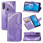 Ranyi for Jitterbug Smart3 /Lively Smart Smartphone Case, Cute Butterfly Pattern Magnetic Wallet Case with Credit Card Holder Kickstand Flip Folio Leather Wallet Case for Jitterbug Smart 3 -Purple