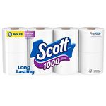 Scott 1000 Sheets Per Roll, 8 Toilet Paper Rolls, Bath Tissue