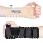 Actesso Breathable Wrist Support Brace Splint - Ideal for Carpal Tunnel, Sprains, and Tendonitis (Black, Small Left)