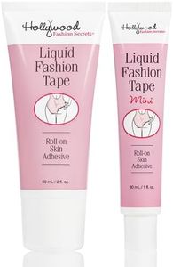 Hollywood Fashion Secrets Liquid Fashion Tape – Roll On Body Adhesive, Fashion Glue for Skin and Clothes, Invisible Hold, 2 fl oz & 1 fl oz Twin Pack