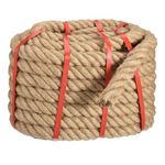 uxcell Natural Jute Rope, 1-1/2 in x 50 Ft Thick Twisted Manila Rope Multipurpose for Tug of War, Hammock, Climbing, Boating, Hanging