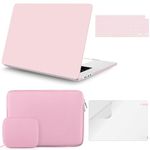 iCasso Compatible with MacBook Air 15 inch Case 2023 Release A2941 M2 Chip, Hard Shell Case, Sleeve, Screen Protector, Keyboard Cover for MacBook Air 15.3'' with Small Bag, Pink