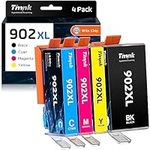 Timink 902XL Compatible Ink Cartridge Replacement for HP 902 XL | 4 Pack | Black, Cyan, Magenta, Yellow | Works with Officejet Pro 6968 6978 6975 Officejet 6954 6958 6962 Printers