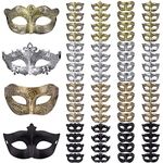 FEQO 64 Pcs Vintage Antique Masks Venetian Masquerade Masks Masquerade Party Mask for Costumes Holloween Cosplay Party Ball