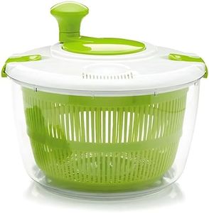 DAYANIDHI Multifunctional Salad Spinner Vegetable and Fruit Dryer | 5L Spin Basket Drainer to Remove Excess Water | Chopping Dressing Salad Food-Grade Silicone Plastic with Transparent Body (1Piece)