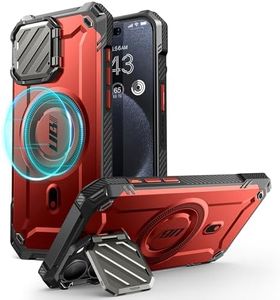 SUPCASE for iPhone 15 Pro Max Case with Stand [Compatible with MagSafe] [Built-in Camera Cover Kickstand] [Military-Grade Protection] Heavy Duty Magnetic Phone Case for iPhone 15 Pro Max, Ruddy