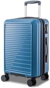 OUZZO PC Hardshell Carry-On Luggage, 20-Inch Expandable Suitcase with Wheels, TSA-Approved Lock, Airline Approved 22x14x9, Rolling Travel Luggage for Plane,Blue