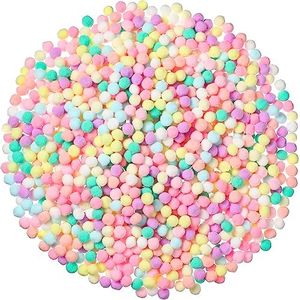 Tegeme 2000 Pieces Pom Poms 1 cm Assorted Pompoms and Crafts Fuzzy Balls for Autumn Thanksgiving Christmas DIY Arts and Craft Making Decorations(Light Colors)