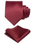 RBOCOTT Burgundy Tie and Pocket Square Necktie Set for Men(7)