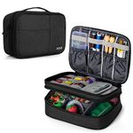 BUBM Double Layer Sewing Organizer with Detachable Dividers, Sewing Supplies Organizer for Sewing kits (BAG ONLY), Medium/Black