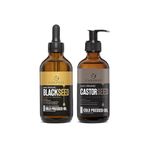 CARAWAY Blackseed Oil 118 ml with Castor Oil 236 ml Combo - Promotes Hair Growth