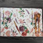 DaDalogy Set of 4-Pieces Authentic Tapestry Placemats - Spring Floral Vintage Looking Love Notes Quil Romantic British Roses - Heart Decorative Woven Dining Under Plate Table Mats - 13” x 19”