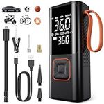 Tyre Inflator Portable Air Compressor, 150PSI Car Tyre Pump 7500mAh 5 Modes Auto Shut-Off Autopump w/ 5 Nozzles Flashlight Cordless Inflators Car Accessories for Car, Bike, Ball, Motorcycle