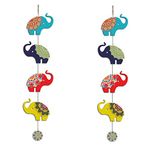 Artvibes Colorful Elephants Wall And Door Hanging for Home | Office | Living Room | Gift | Decorative Items For Home Wall | Front Door Hanging | Entry Wall Decoration Items (WH_5206N), Set of 2