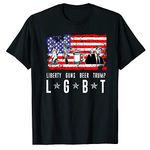 LGBT (Liberty Guns Beer Trump) Men Women Cotton T-Shirt, Black, 3X-Large