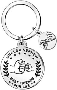 QMVMV - Portachiavi con scritta in lingua inglese "To My Uncle Aunt and Nephew Nipote", idea regalo per compleanno, Natale