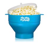 The Original Proper Popper Microwave Popcorn Popper, Silicone Popcorn Maker, Collapsible Bowl BPA Free & Dishwasher Safe - (Turquoise)