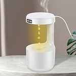 27oz Humidifiers for Bedroom, Anti-Gravity Air Humidifier,Desktop Cool Mist Humidifier W/Water Drop&LED Clock Timing Function, USB Powered Quiet Water Drop and Oil Diffuser for Baby Office Home