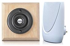 Byron 100m Wireless Period Plug-in Doorbell kit Push on Plinth (Natural Oak Black)
