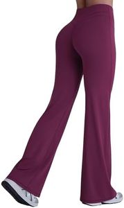 Sunzel Women Hidden Butt Lift Flare Yoga Pants No Front Seam V Crossover High Waist Flare Leg Lounge Workout Flared Leggings