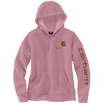 Carhartt Women's Relaxed Fit Midweight Logo Sleeve Graphic Sweatshirt, Foxglove Heather, 1X