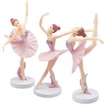 Fahibin 3pcs Ballet Dancer Cake Topper,Ballet Dancer Statue Figures,Ballerina Ballet Girl Cake Topper Figures,for Decorating Cakes And Desserts