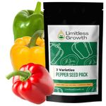 3 Pepper Seed Varieties - Home Garden Vegetable Seeds for Planting in Canada, Canada Seeds, Non-GMO Graines de Jardin Variety Pack Canadian Kit