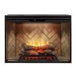 Dimplex RBF42-FG Revillusion® 42 Inch Built-in Electric Firebox - Herringbone Brick Background - Includes Realistic Faux Logset, Front Glass Panel, Firebox, and Plug Kit