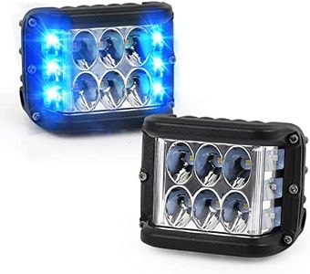 Butike Blue Side Shooter LED Pod Lights, 4 Inch Off Road Lights with Dual Side Blue Flash Strobe LED Driving Light Compatible with Jeep Truck 4x4 ATV SUV UTV