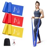 2M Resistance Bands, Suright Natural Latex Long Resistance Bands Set Women/Men, Exercise Bands Pilates Bands with 3 Resistance Levels, Ideal for Stretching, Yoga, Gym, Fitness