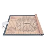 Extra Large & Thick Silicone Baking Mat 71×51 cm, Non Stick Pastry Rolling Sheet with Measurement, Non-Slip Silicon Dough kneading Board, Counter Table Mat, Placemat, for Pie/Cake/Pizza (Grey+Scraper)