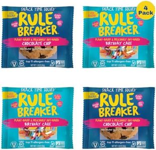 Rule Breaker Vegan & Gluten Free Cookies | Birthday Cake & Chocolate Chip | Plant-Based, Top 11 Allergen-Free | Soft-Baked, Great Snacks for Kids & Adults, Individually Wrapped (Pack of 4)