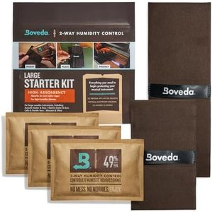 Boveda Music HIGH ABSORBENCY Large Starter Kit - (3) 49% RH High Absorbency Boveda - Ideal Two-Way Humidity Control for EXTREME HUMIDITY CLIMATES ONLY - For Guitars & Other Large Wooden Instruments