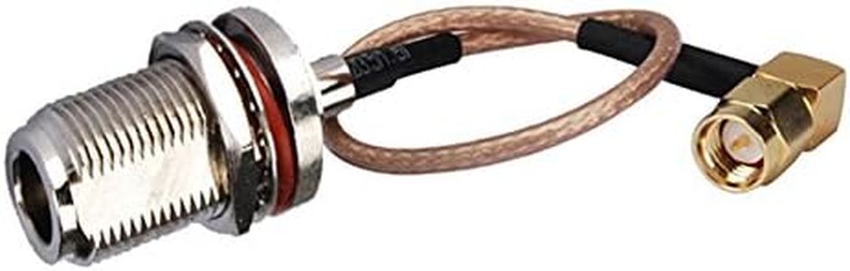 DHT Electronics RF coaxial Coax Cable Assembly SMA Male Right Angle to N Female Bulkhead 6''