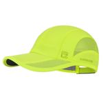 GADIEMKENSD Outdoor Running Hat Men Quick Dry Baseball Cap Women Cool Workout Hat Breathable Mesh UPF50+ Sun Ball Cap Performance Dad Hats for Jogging Cycling Tennis Fluorescent Green L