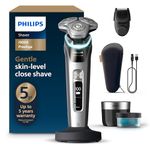 Philips Shaver i9000 Prestige, Wet & Dry Electric Shaver, Dark Slate Nova, with Skin IQ Technology, Triple Lift & Cut System, 360 Rotating Dual SteelPrecision Blades, Beard Styler, Model XP9204/33