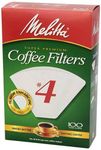 Melitta Cone Coffee Filters White No. 4 100 Count